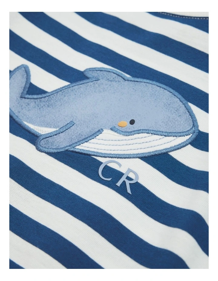 Relaxed Fit Whale T-shirt in Bold Blue Stripe image 6