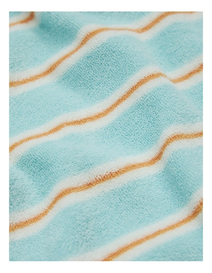 Relaxed Fit Stripe Terry Polo in Reef Blue Stripe image 2