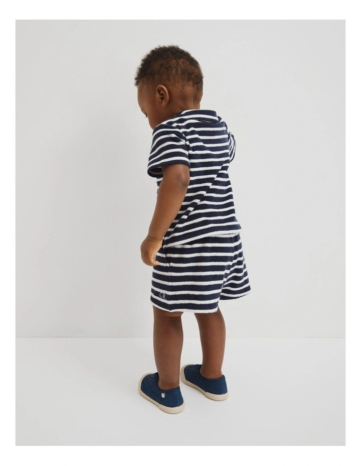 Relaxed Fit Stripe Terry Polo in Navy Stripe image 5