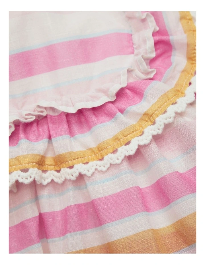 Sleeveless Print Romper Dress in Sunset Stripe image 7