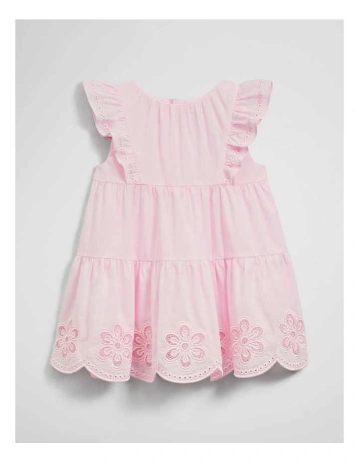 Sleeveless Scallop Frill Dress in Cloud Pink image 1