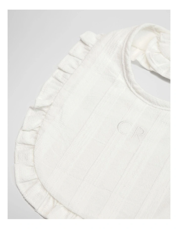 Woven Frill Bib in Marshmallow image 2