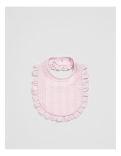 Woven Frill Bib in Cloud Pink