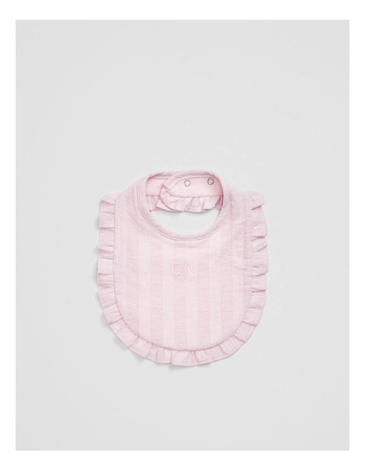Woven Frill Bib in Cloud Pink image 1