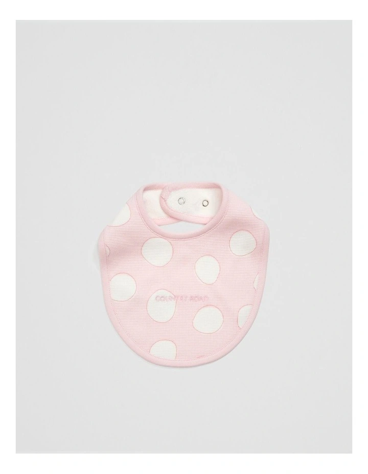 Waffle Bib in Mineral Pink Spot image 1