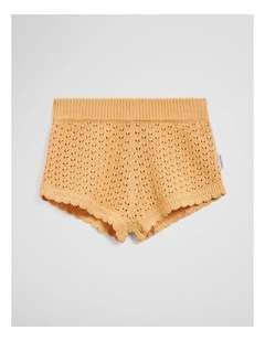 Scallop Knit Short in Pale Orange