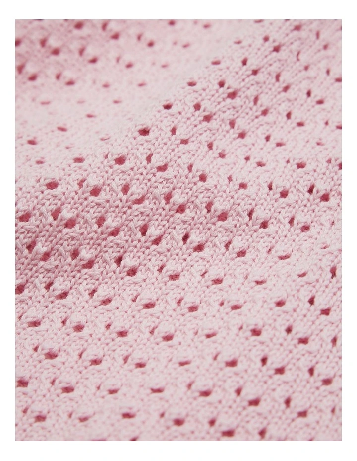 Sleeveless Scallop Knit Romper in Pink Tulle image 6