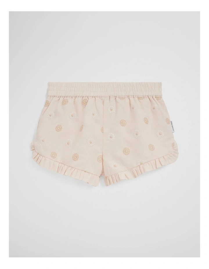 Pull On Embroidered Short in Floral Spot image 3