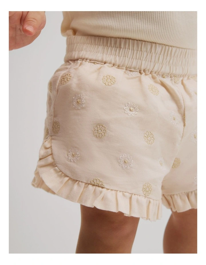 Pull On Embroidered Short in Floral Spot image 4