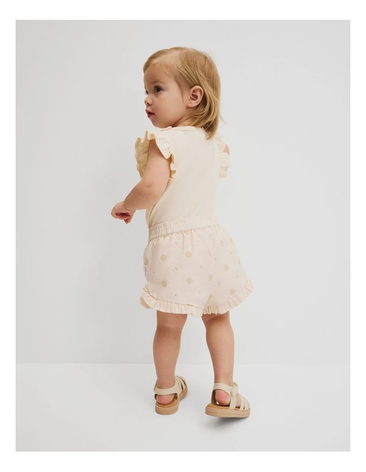 Pull On Embroidered Short in Floral Spot image 6