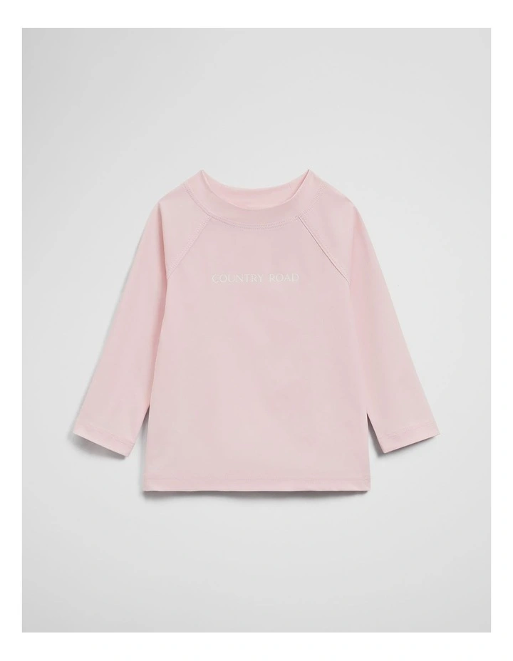 Long Sleeve Swim Rash Vest in Sweet Pink image 2