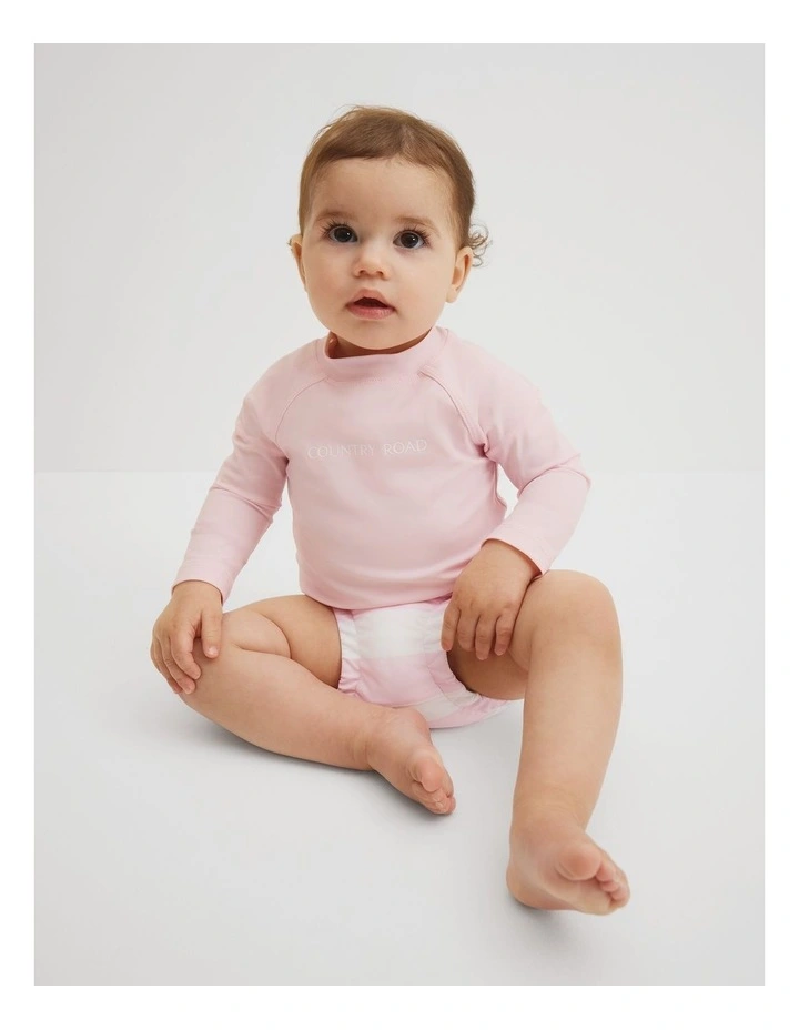Long Sleeve Swim Rash Vest in Sweet Pink image 4