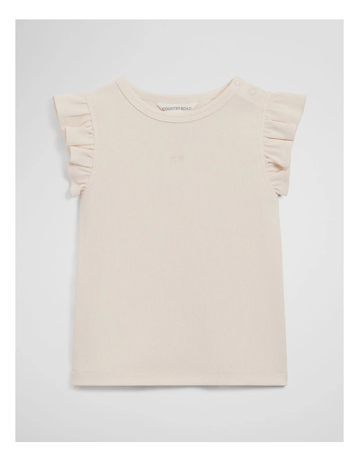 Short Sleeve Rib T-shirt in Stone image 3
