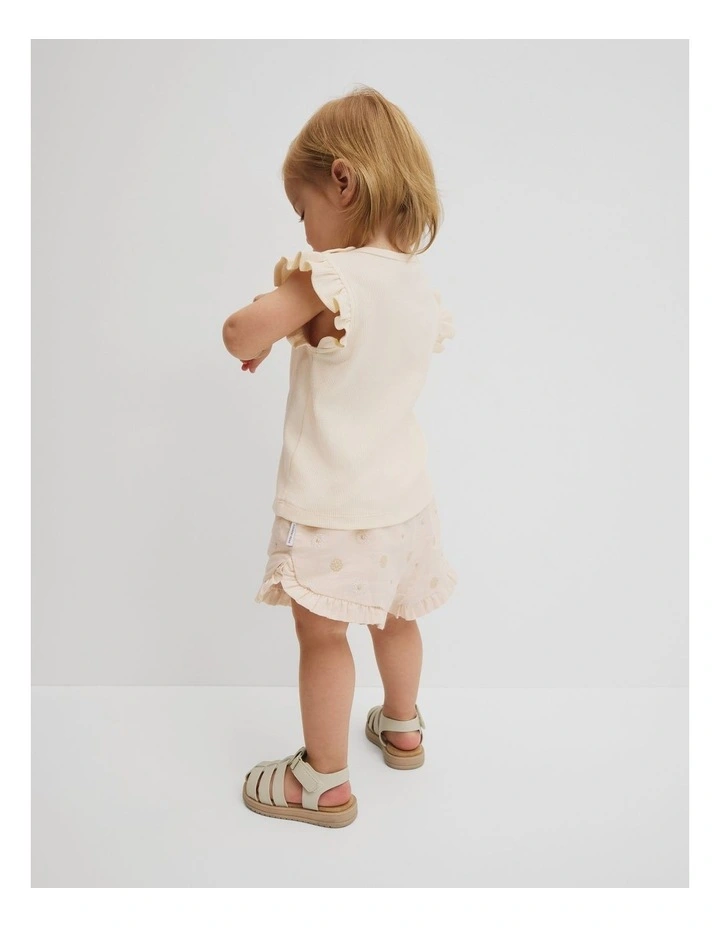 Short Sleeve Rib T-shirt in Stone image 6