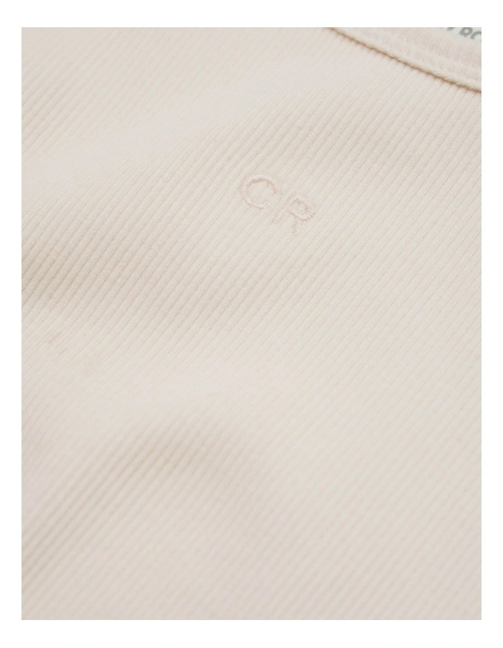Short Sleeve Rib T-shirt in Stone image 7