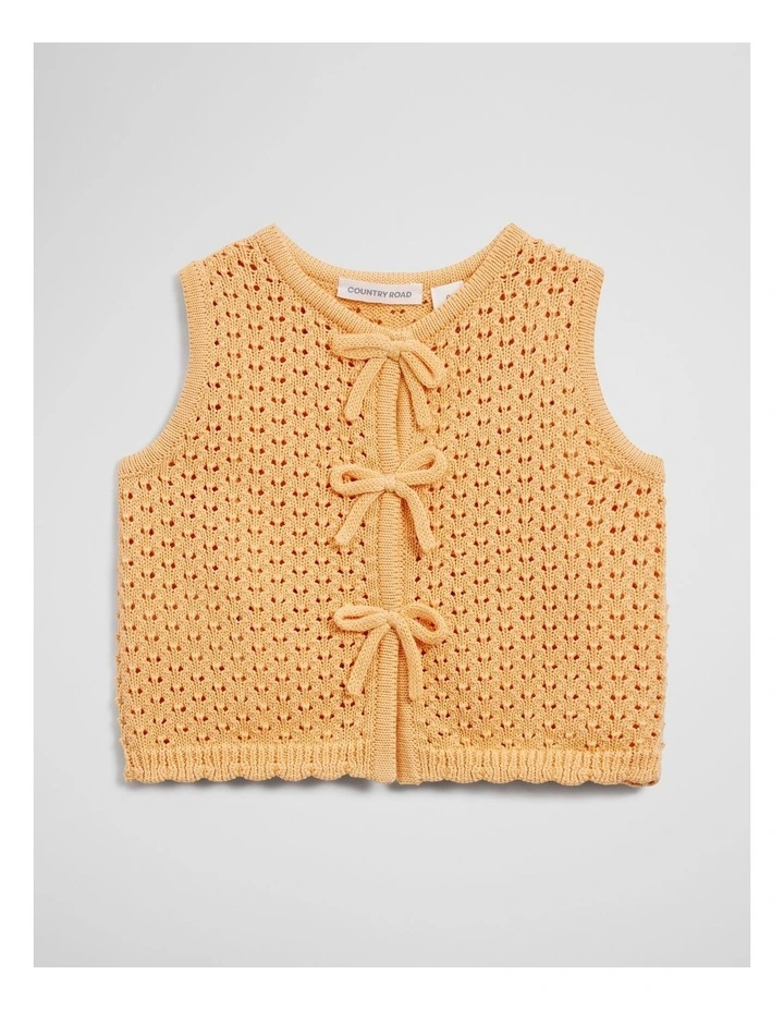 Sleeveless Scallop Knit Top in Pale Orange image 1