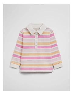 Long Sleeve Rugby Top in Sunset Stripe