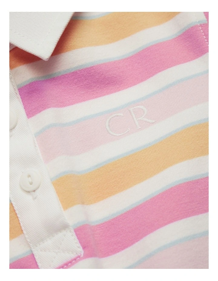 Long Sleeve Rugby Top in Sunset Stripe image 2