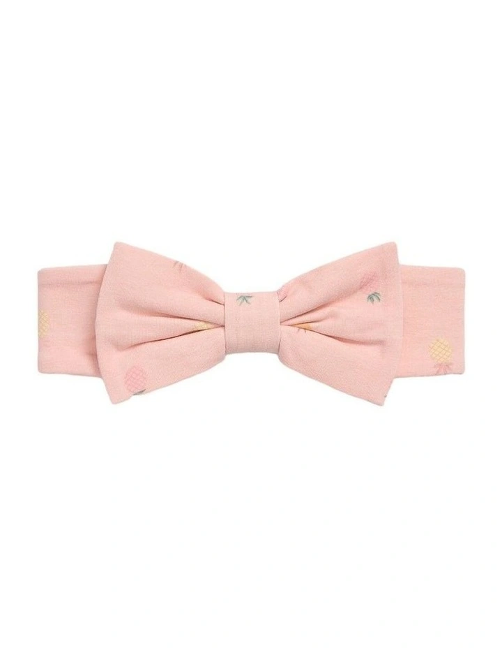 Organically Grown Cotton Jersey Headband in Mineral Pink Multi image 1