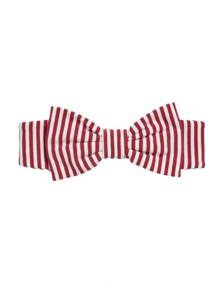 Organically Grown Cotton Jersey Headband in Cranberry Stripe image 1