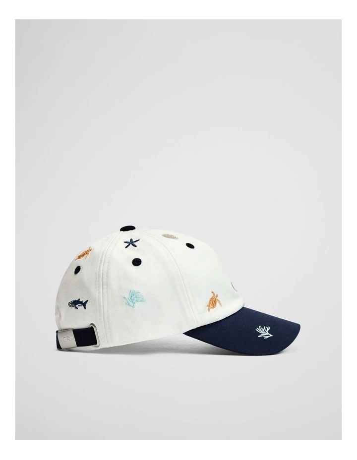 Child Embroidered Cap in Bold Blue image 2