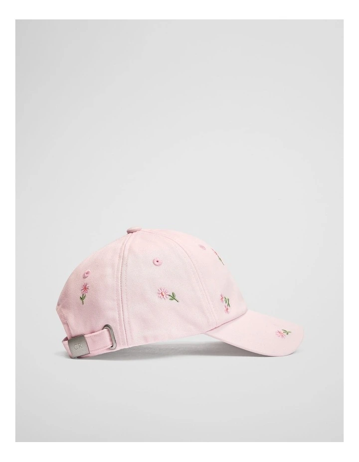 Child Embroidered Cap in Ballet Pink image 2