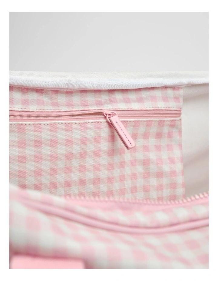 Gingham Weekender in Blush image 3