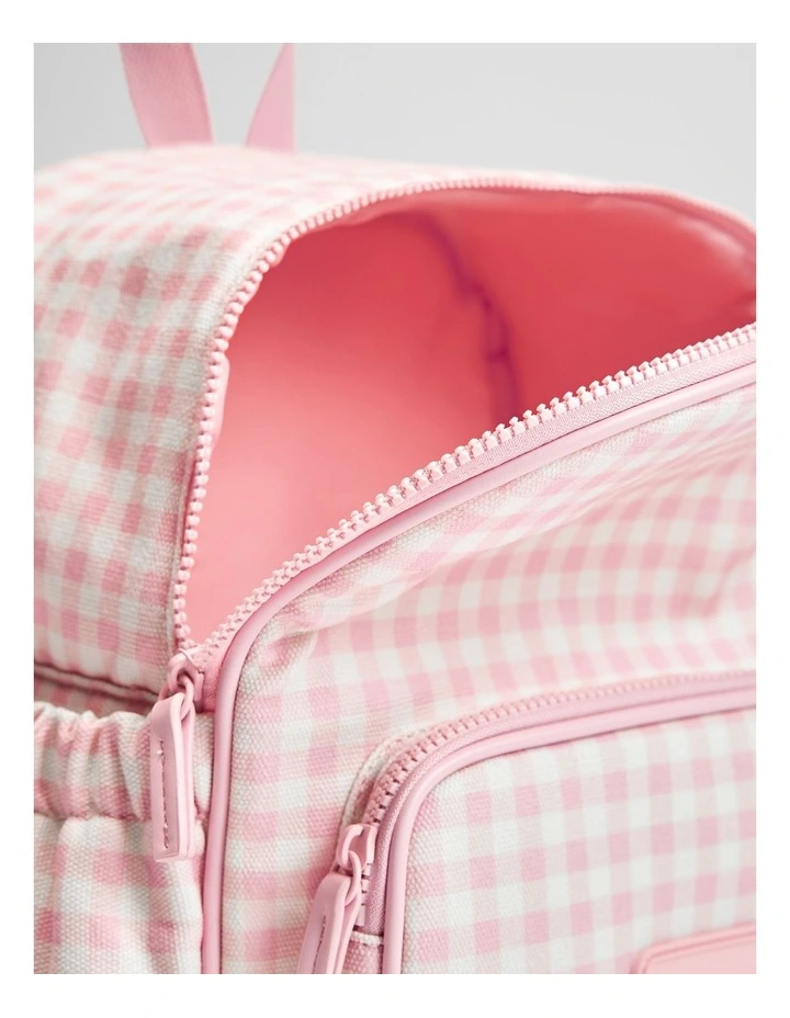 Gingham Backpack in Blush image 3