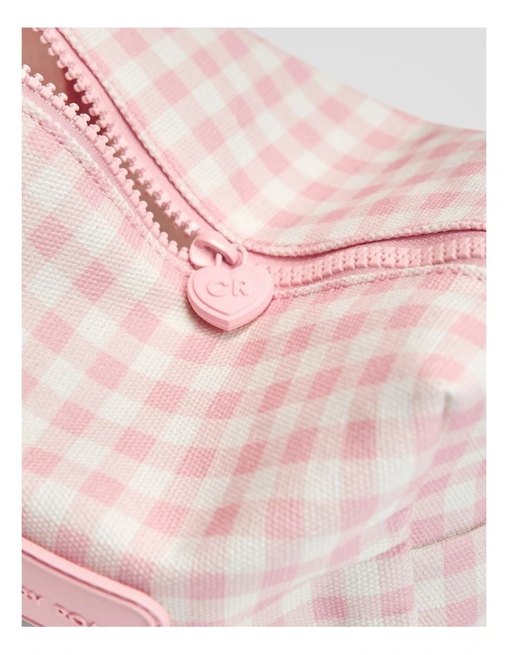 Gingham Wash Bag in Blush image 3