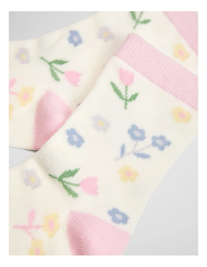 Floral Sock in Pink Tulle image 2