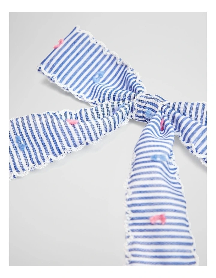 Fluffy Dot Bow Clip in Blue Multi image 2