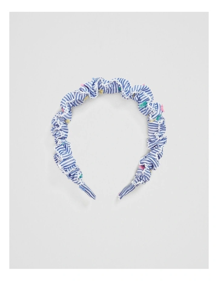 Ruched Headband in Blue Multi image 1