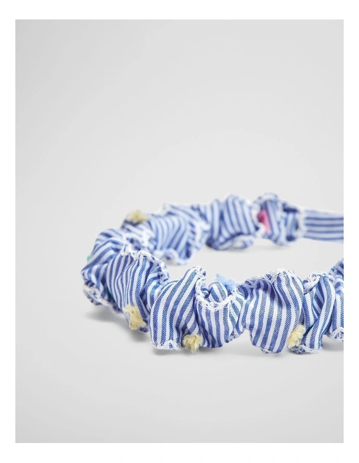 Ruched Headband in Blue Multi image 2