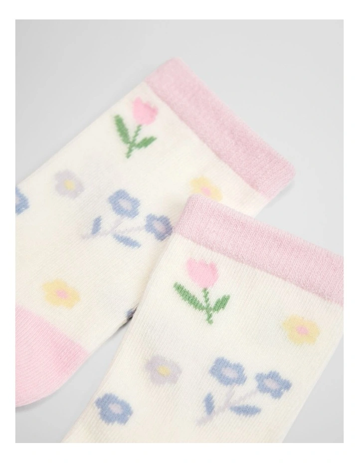 Floral Sock in Pink Tulle image 2