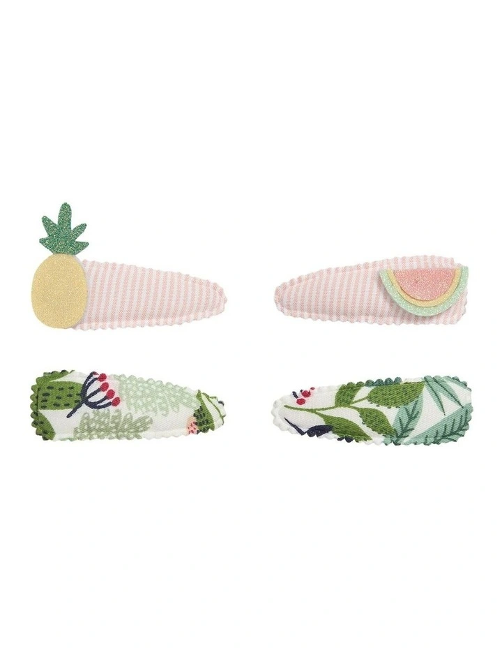 Tropical Clip Pack Of 4 in Pink Multi image 1