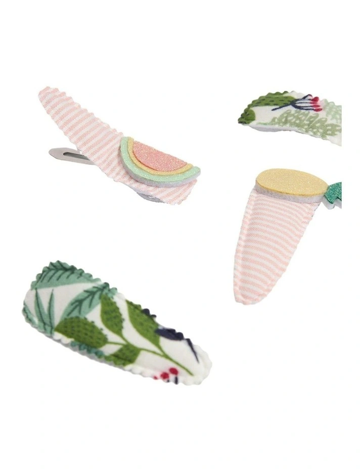 Tropical Clip Pack Of 4 in Pink Multi image 2