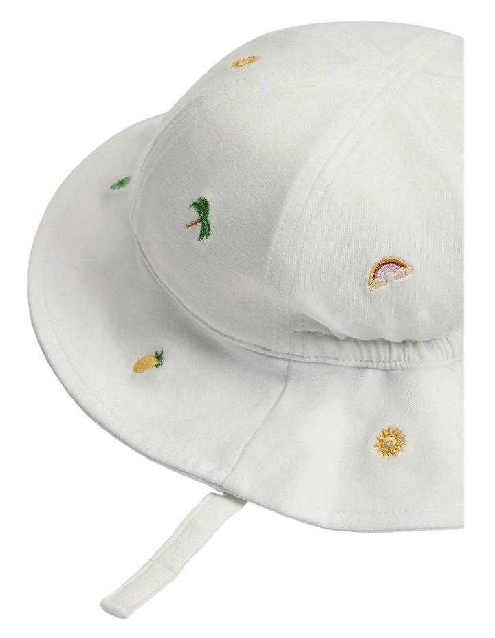 Baby Embroidered Bucket Hat in Marshmallow image 2