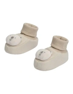 Animal Pom Bootie in Shell