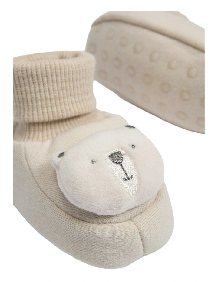Animal Pom Bootie in Shell image 2