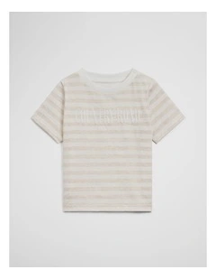 Short Sleeve Heritage T-shirt in Oatmeal Marle Stripe