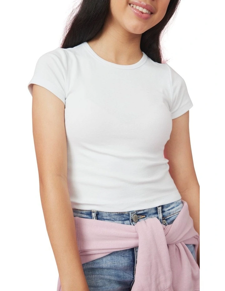 Harriet Cropped Tee in White image 3