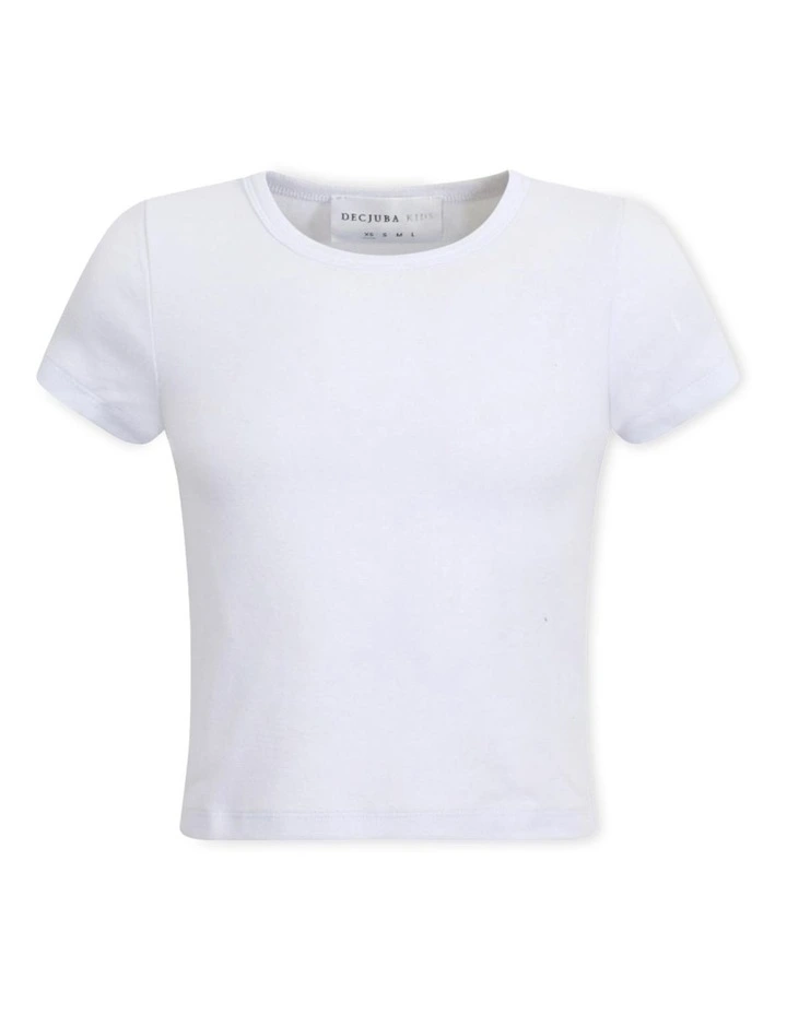 Harriet Cropped Tee in White image 5