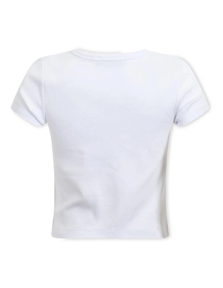 Harriet Cropped Tee in White image 6