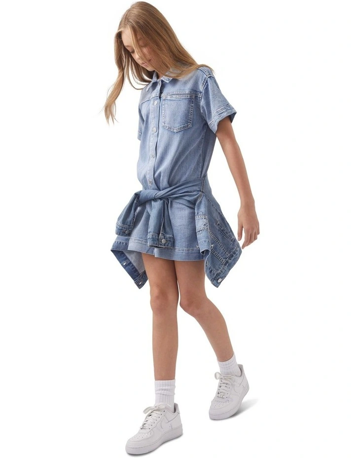 Rylie Boxy Denim Dress in Orlando Blue image 2