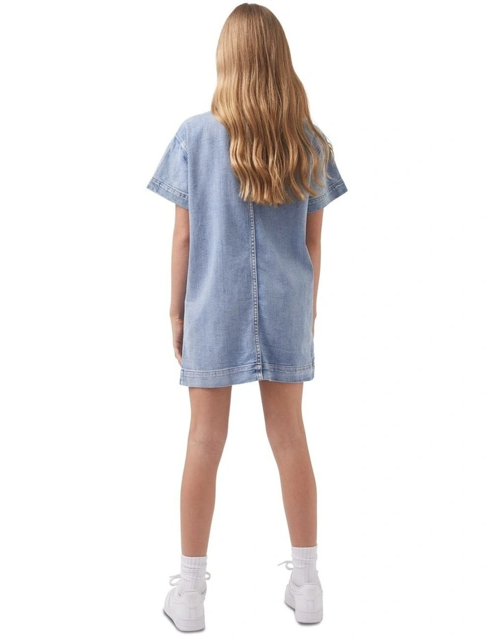 Rylie Boxy Denim Dress in Orlando Blue image 5