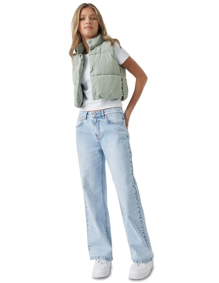 Lottie Cropped Vest in Light Sage image 1