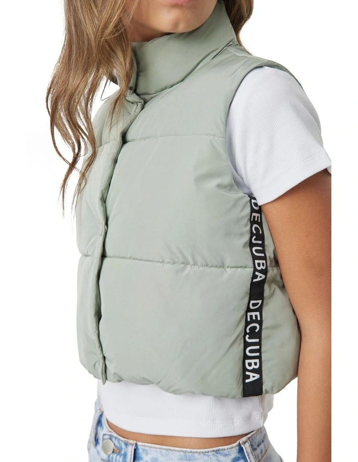 Lottie Cropped Vest in Light Sage image 3