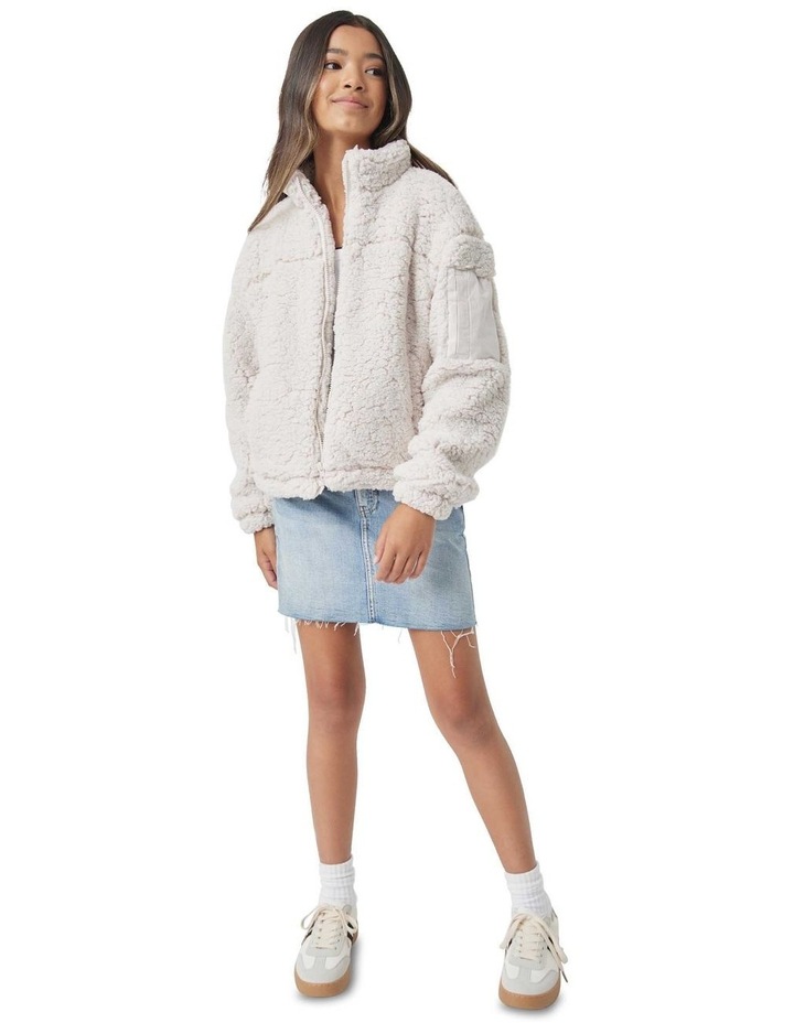 Teddy Detailed Jacket in Almond Natural