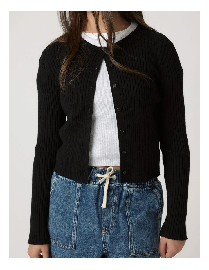 Greta Button Top in Black image 3