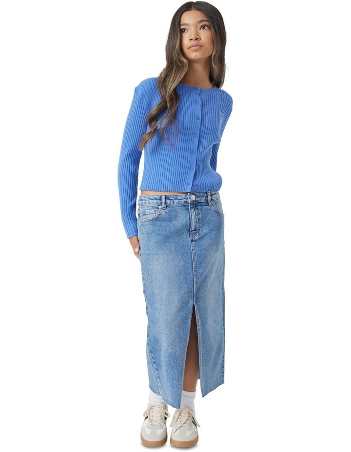 Greta Button Top in Periwinkle Blue